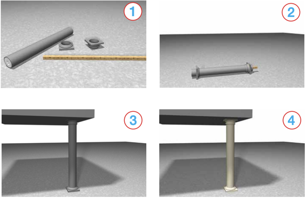Steps for installing a whole column over a structural post